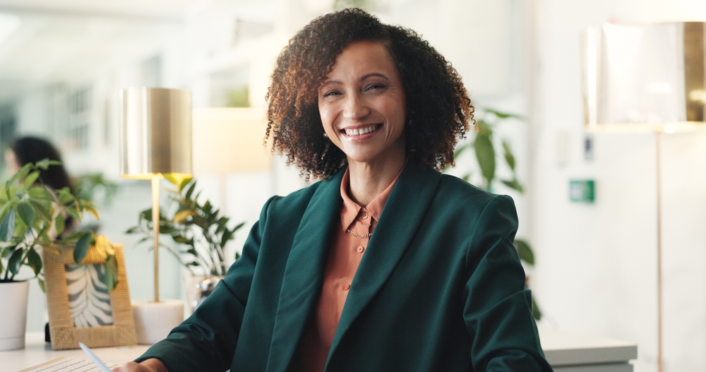 Portrait,,Business,And,Woman,In,Office,,Smile,And,Career,Ambition